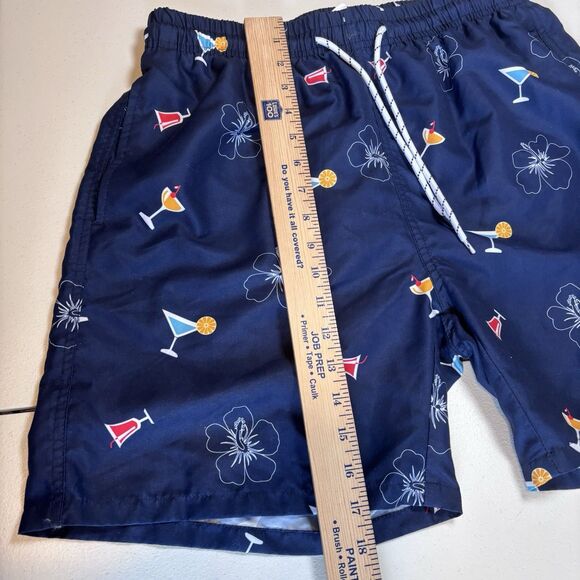 SHEIN Men's Blue with Coctail Print Drawstring Waist Swim Shorts, Size Large - Picture 6 of 7